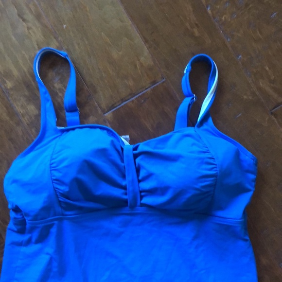 Lands End 14D 14 D Swim Tankini Top Adjustable Straps Blue - Picture 2 of 6
